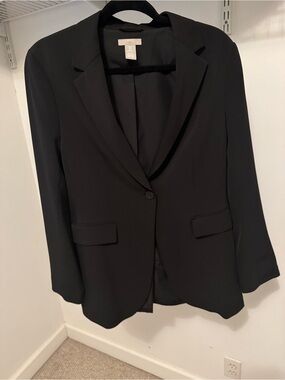 H&M Black Single-Button Tailored Blazer